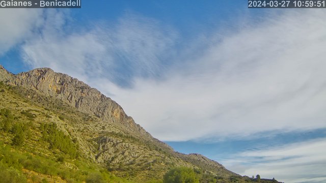 time-lapse frame, Gaianes, Benicadell, el Comtat webcam