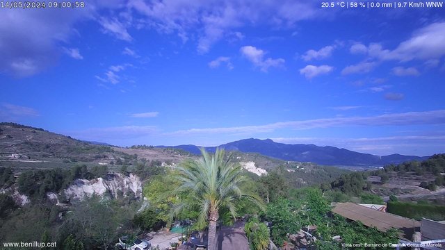 time-lapse frame, Benillup - Barranc de Caraita i Serra de Mariola webcam