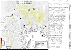 view from Barry Arm seismic energy on 2025-01-20