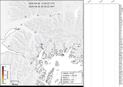 view from Barry Arm seismic energy on 2025-04-26
