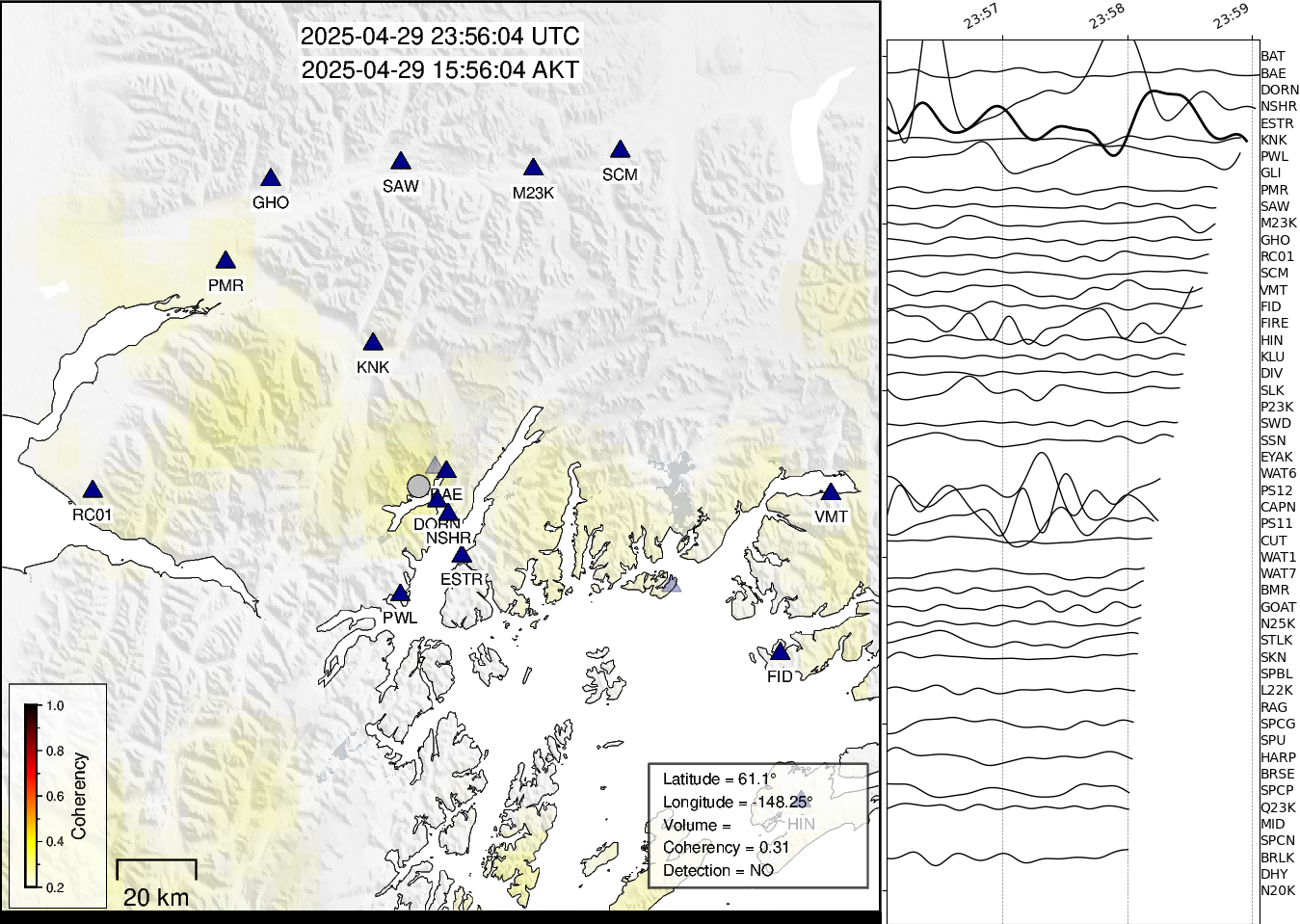 time-lapse frame, Barry Arm seismic energy webcam