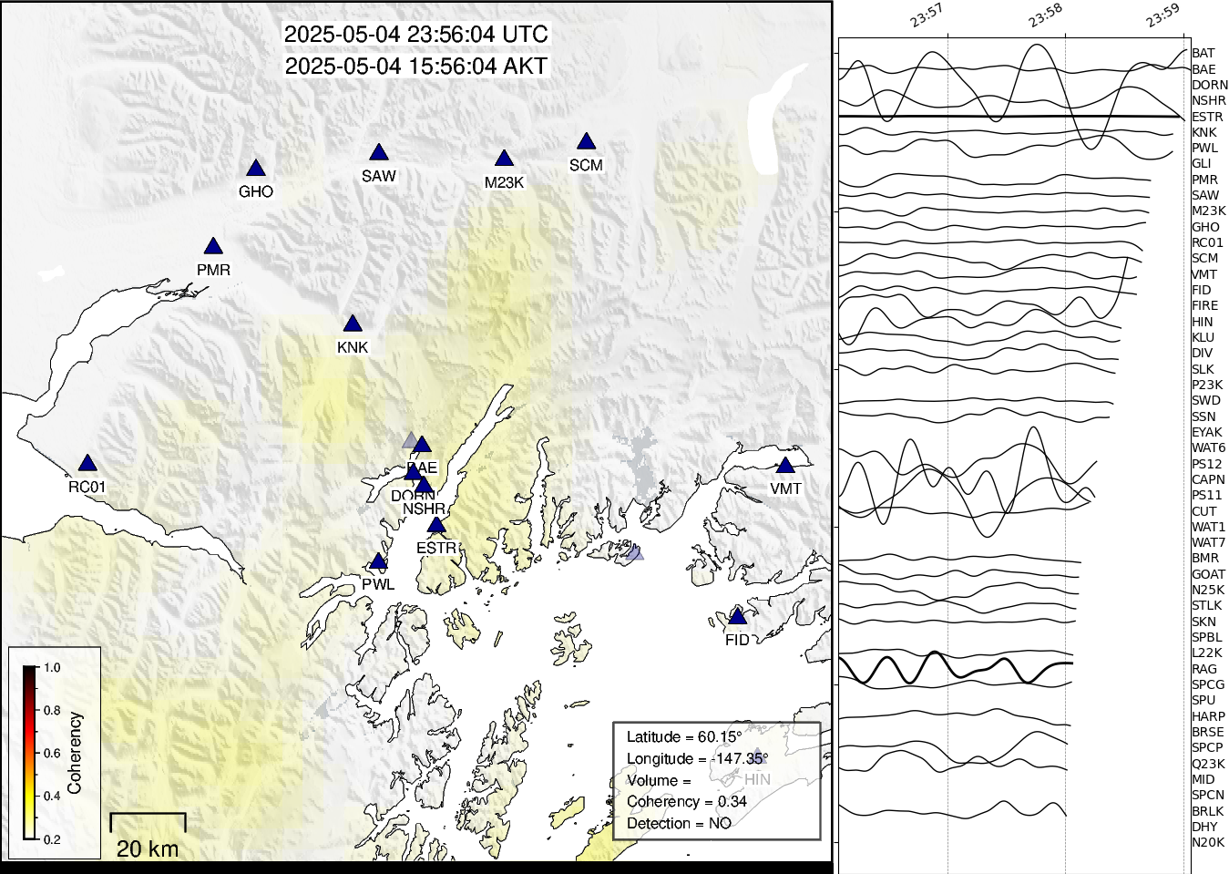 time-lapse frame, Barry Arm seismic energy webcam