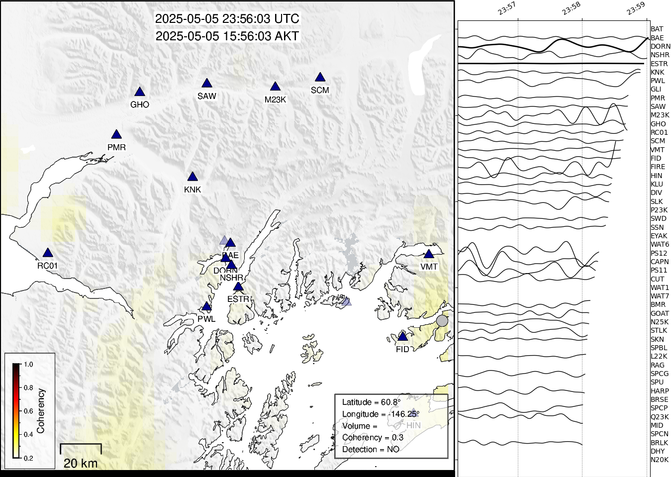 time-lapse frame, Barry Arm seismic energy webcam