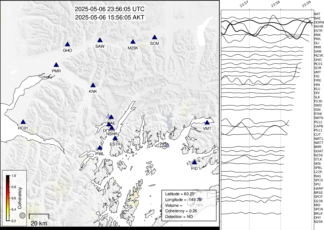 time-lapse frame, Barry Arm seismic energy webcam