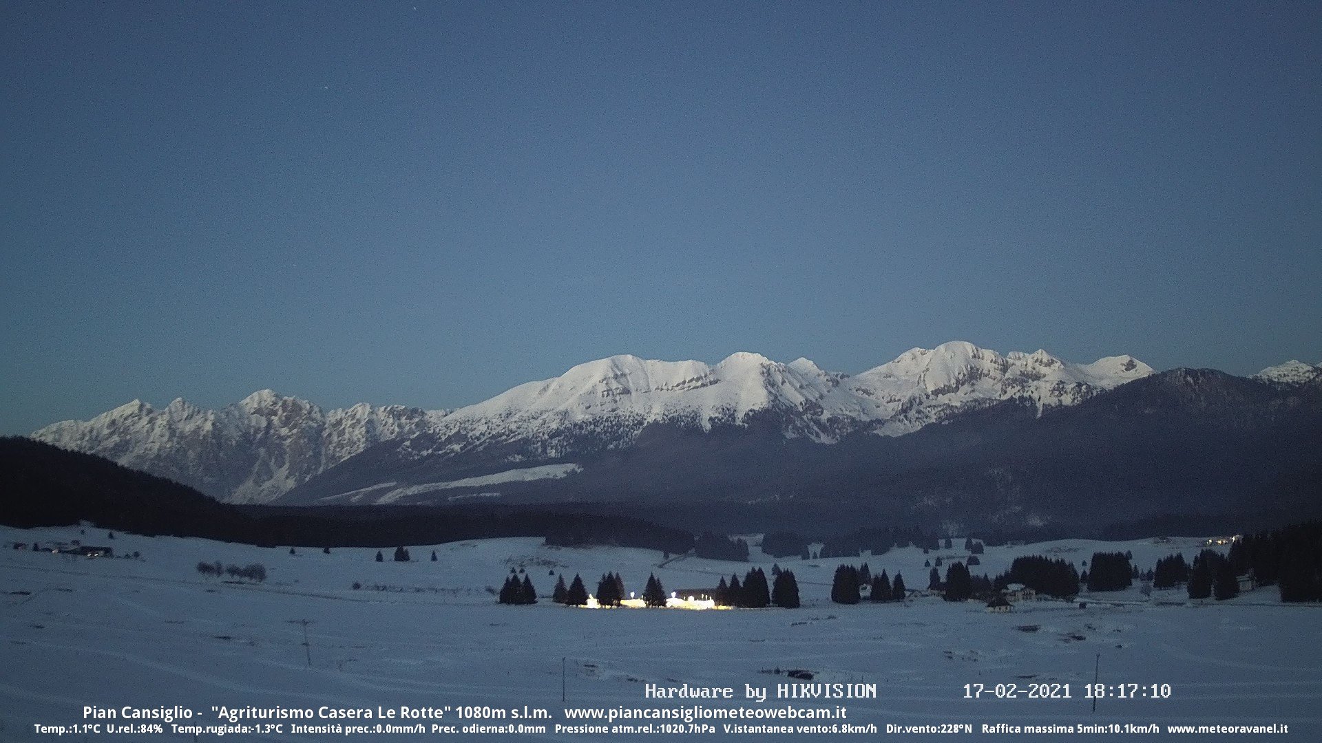 time-lapse frame, Discesa dal Guslon 17.02.2021 webcam