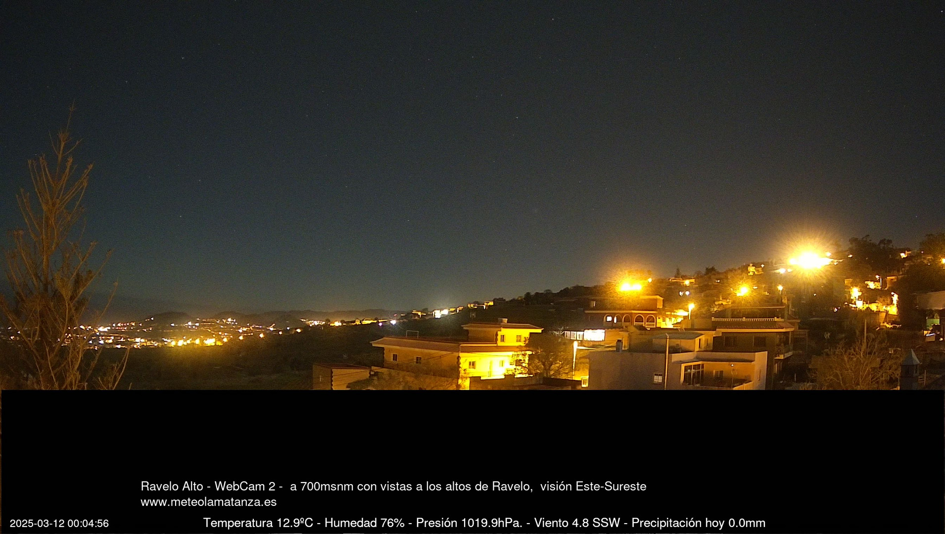 time-lapse frame, Ravelo, visión E-SE, 428msnm webcam