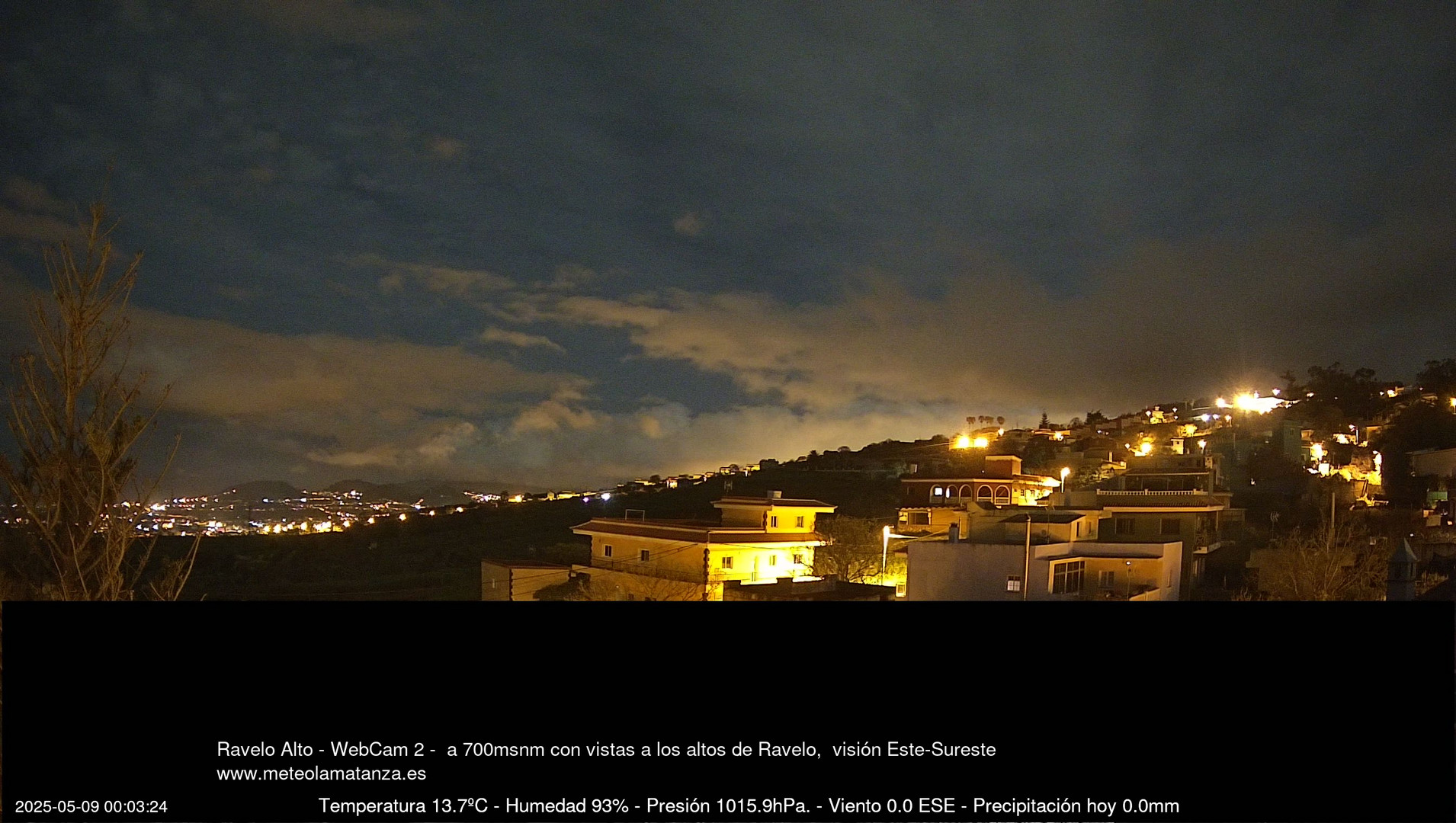 time-lapse frame, Ravelo, visión E-SE, 428msnm webcam