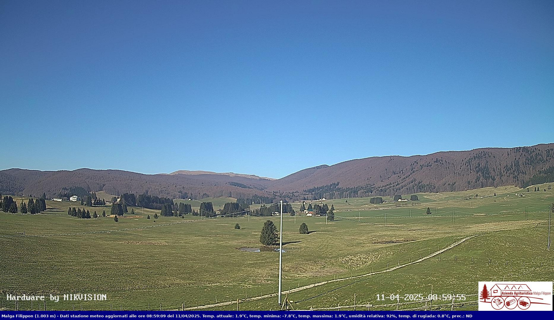 time-lapse frame, Pian Cansiglio - Agriturismo Malga Filippon webcam