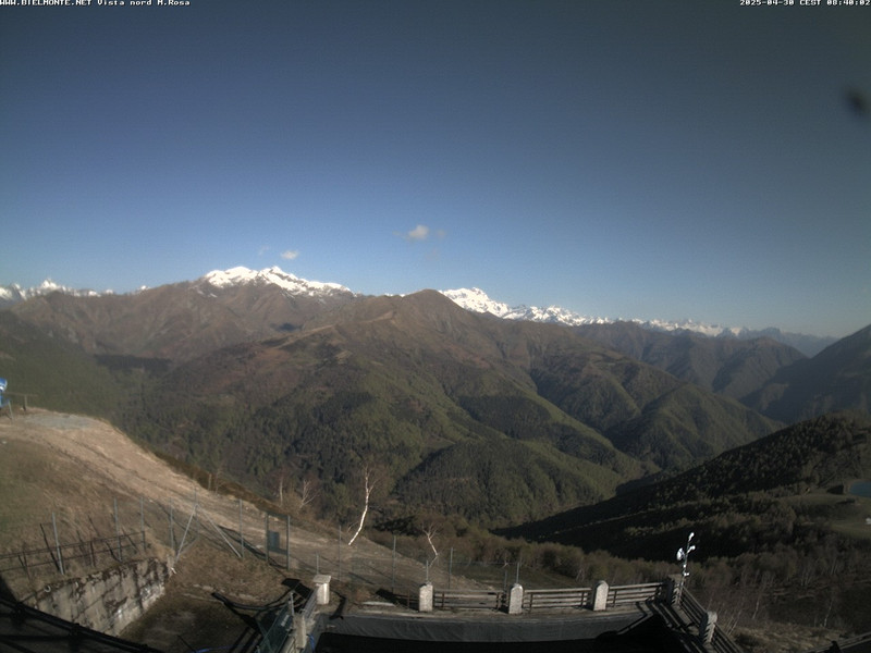 time-lapse frame, Bielmonte M. Marca vista M. Rosa e Valsessera webcam
