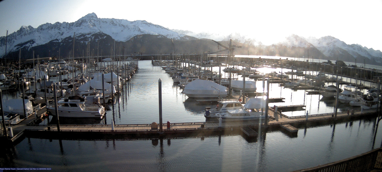 time-lapse frame, Seward Harbor webcam