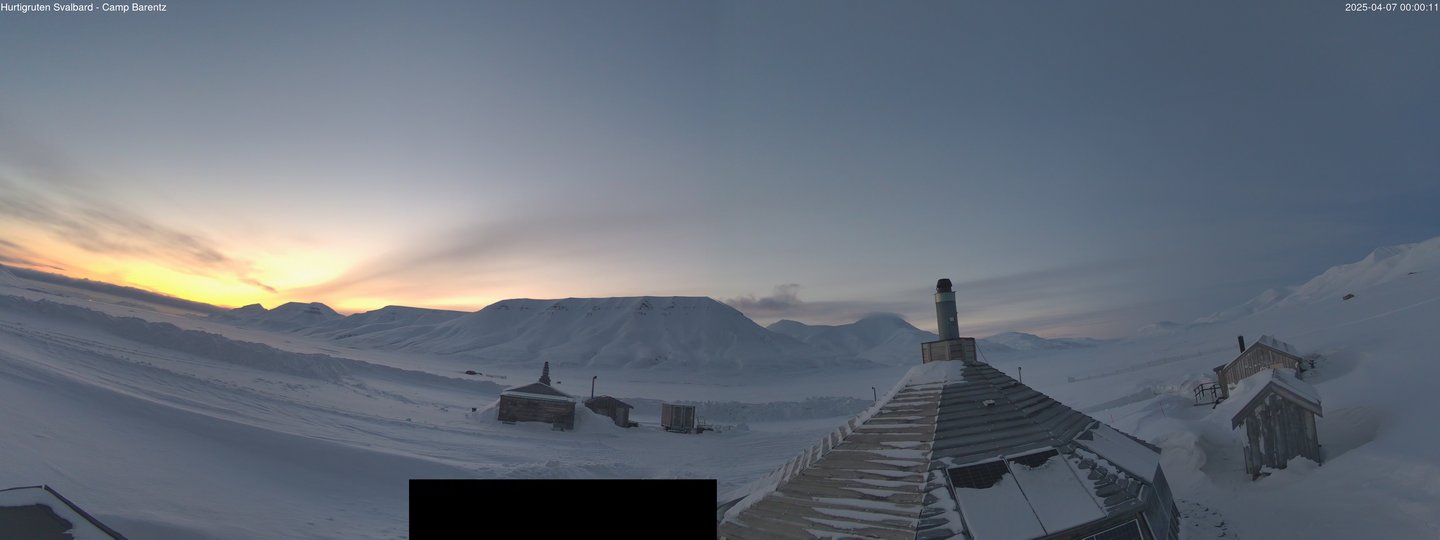 time-lapse frame, Hurtigruten Svalbard - Camp Barentz webcam