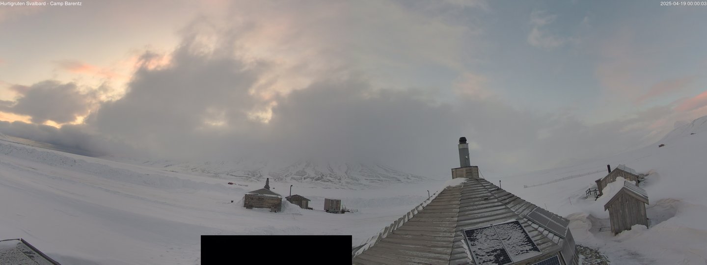 time-lapse frame, Hurtigruten Svalbard - Camp Barentz webcam