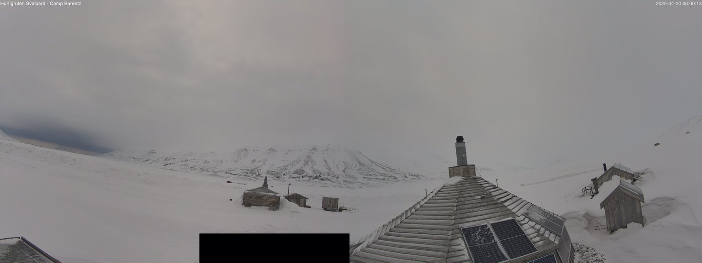 time-lapse frame, Hurtigruten Svalbard - Camp Barentz webcam
