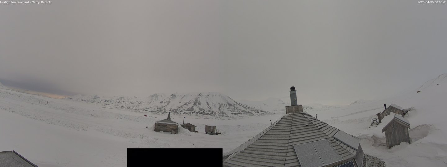 time-lapse frame, Hurtigruten Svalbard - Camp Barentz webcam