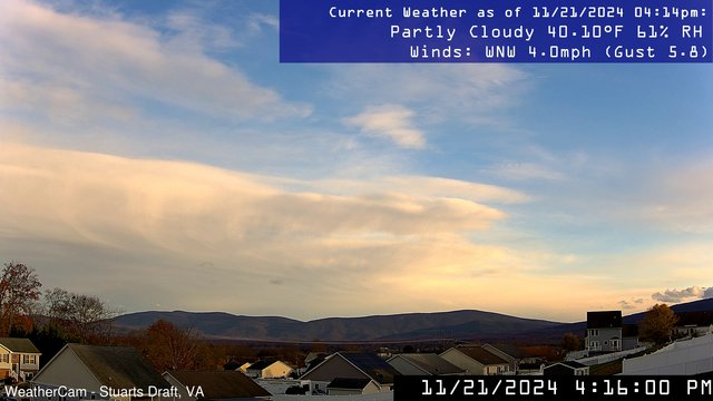 time-lapse frame, Stuarts Draft, VA webcam